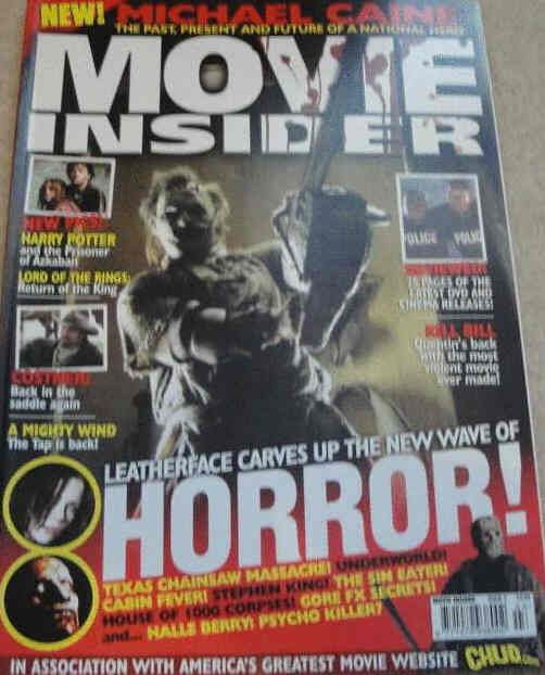 MOVIE INSIDER magazine side cover Issue 3 September 2003