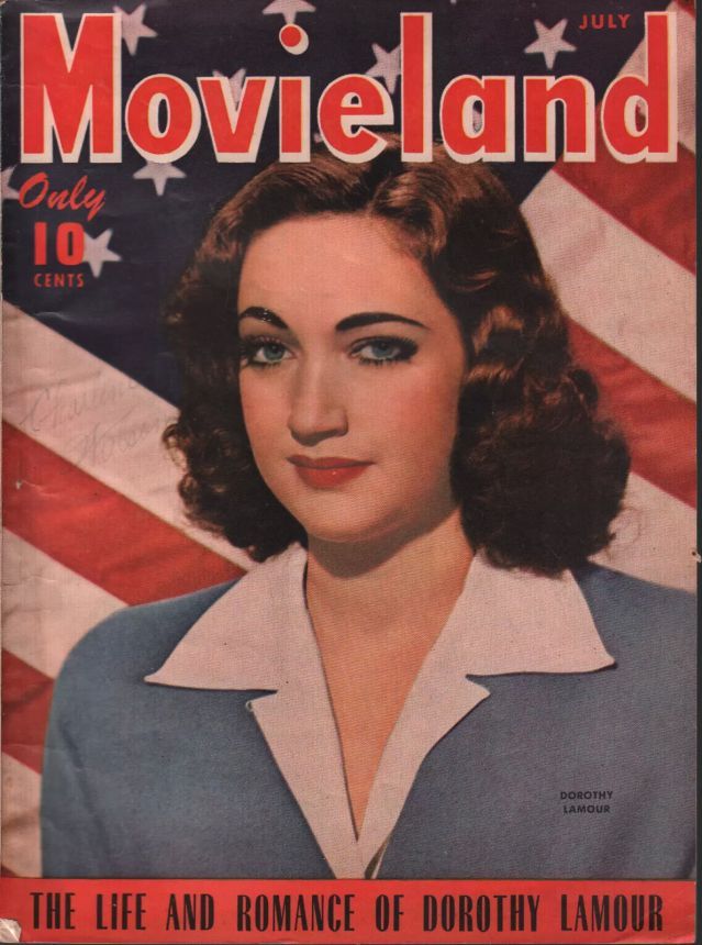 MOVIELAND/MOVIELAND AND TV TIME magazine side cover July 1943