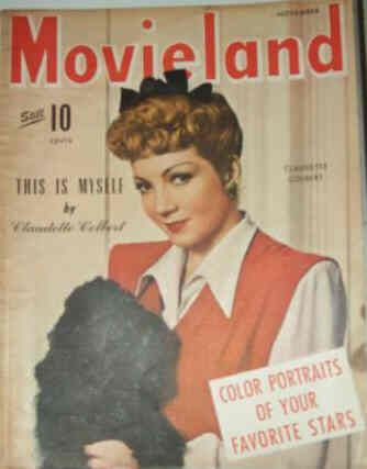 MOVIELAND/MOVIELAND AND TV TIME magazine side cover November 1943