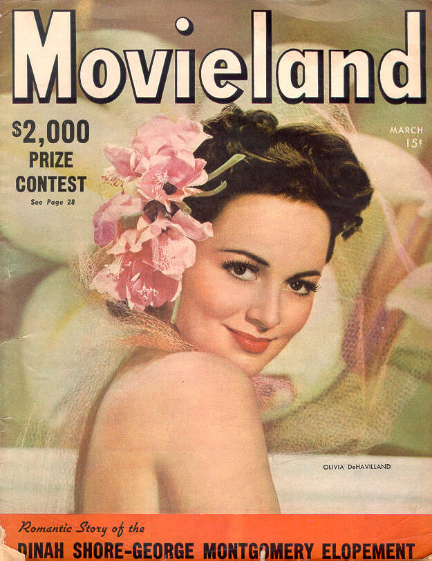 MOVIELAND/MOVIELAND AND TV TIME magazine side cover March 1944