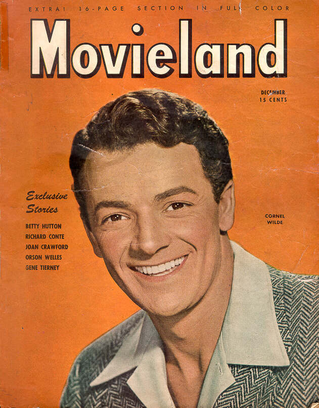 MOVIELAND/MOVIELAND AND TV TIME magazine side cover December 1945