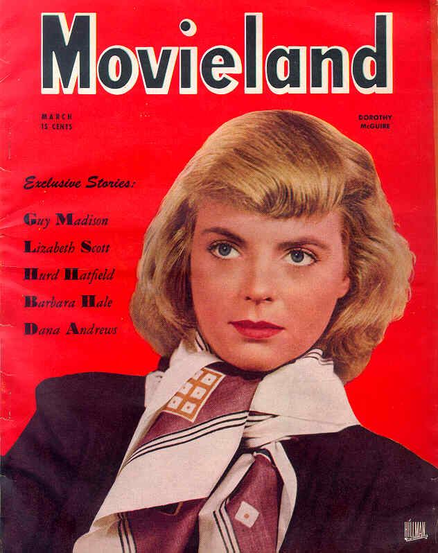MOVIELAND/MOVIELAND AND TV TIME magazine side cover March 1946