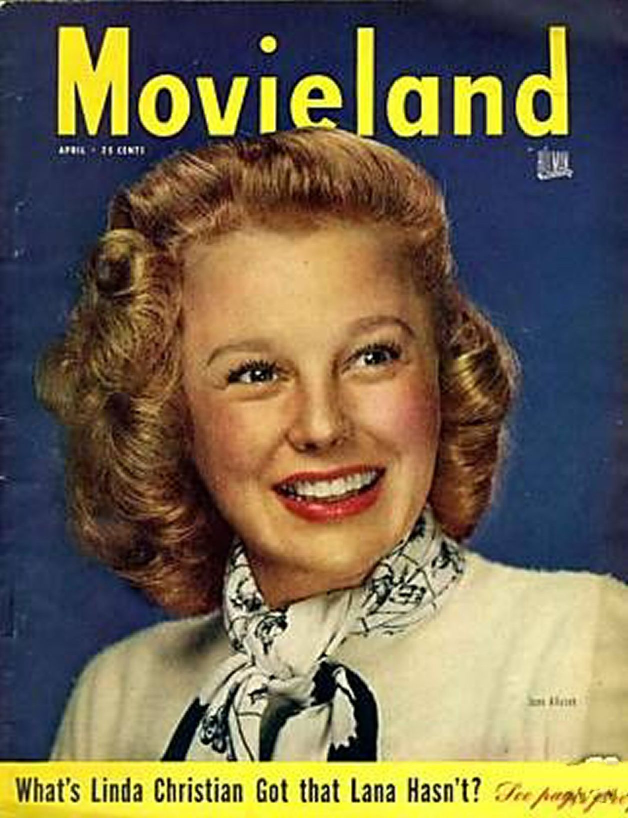MOVIELAND/MOVIELAND AND TV TIME magazine side cover April 1948