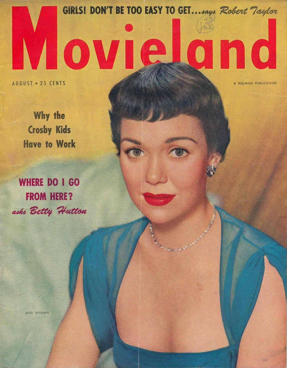 MOVIELAND/MOVIELAND AND TV TIME magazine side cover August 1950