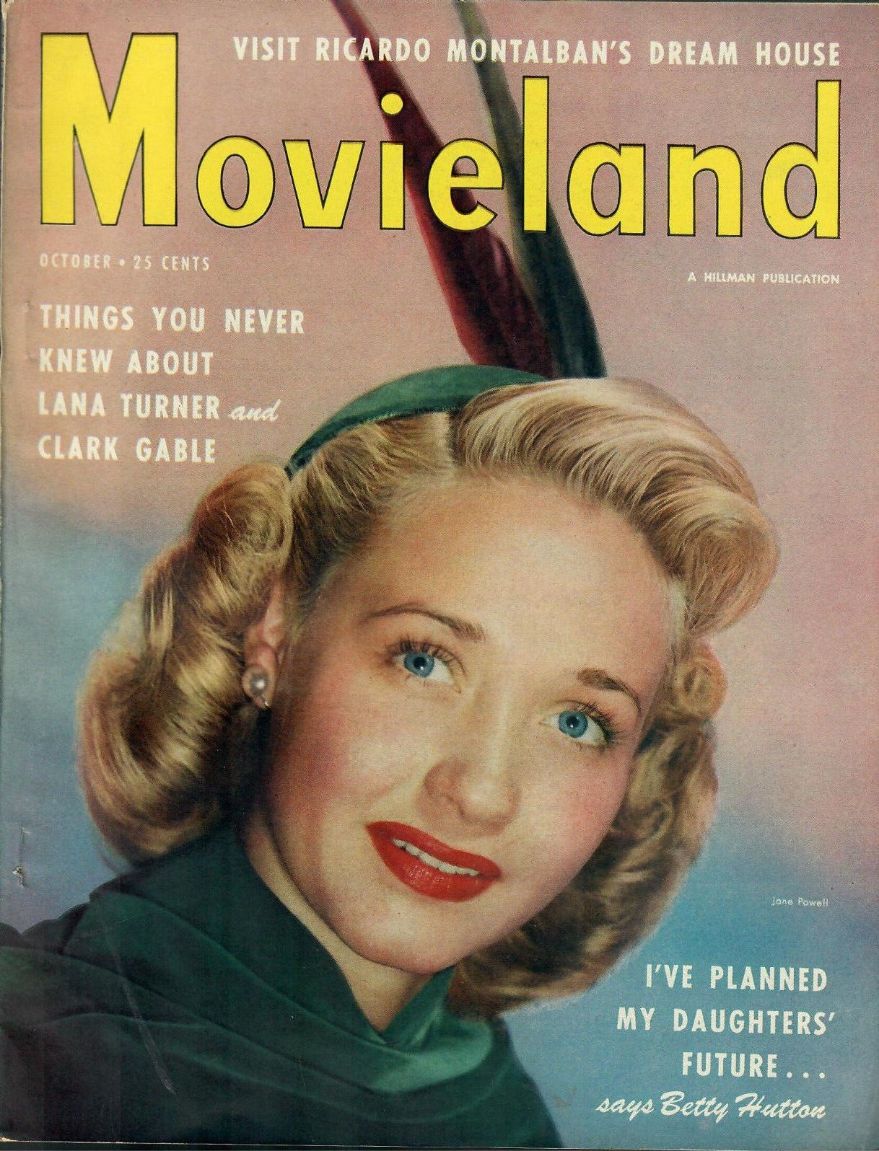 MOVIELAND/MOVIELAND AND TV TIME magazine side cover October 1950