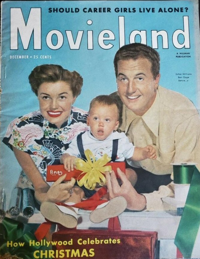 MOVIELAND/MOVIELAND AND TV TIME magazine side cover December 1950