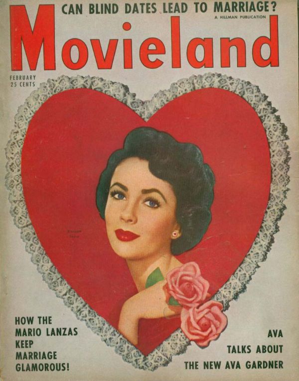 MOVIELAND/MOVIELAND AND TV TIME magazine side cover February 1951
