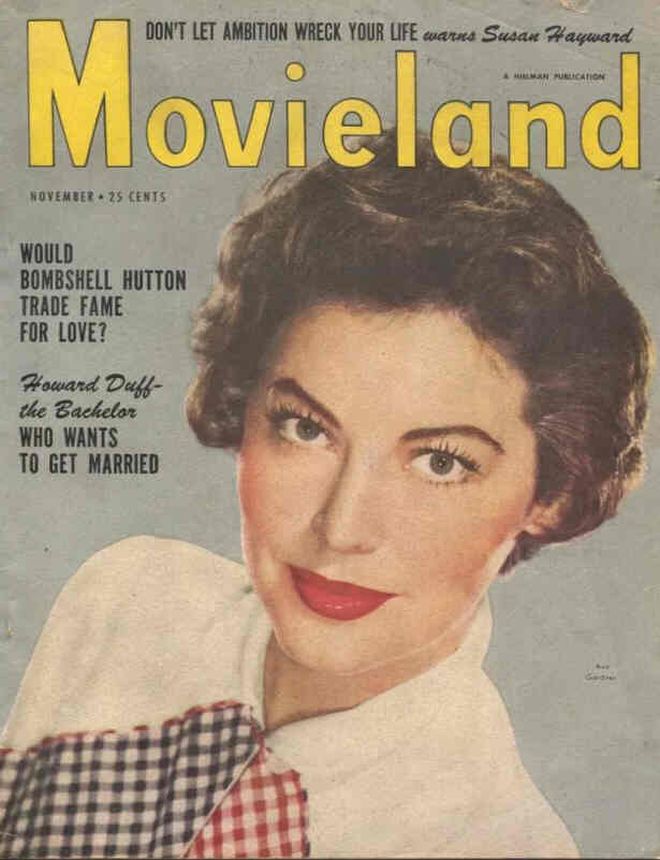 MOVIELAND/MOVIELAND AND TV TIME magazine side cover November 1951