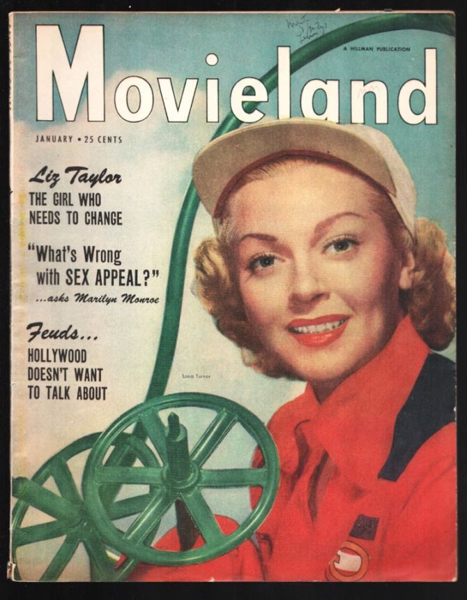MOVIELAND/MOVIELAND AND TV TIME magazine side cover January 1952