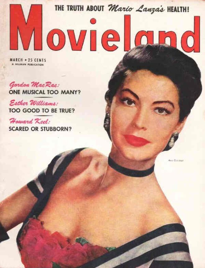 MOVIELAND/MOVIELAND AND TV TIME magazine side cover March 1952
