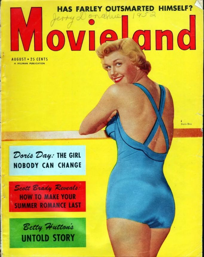 MOVIELAND/MOVIELAND AND TV TIME magazine side cover August 1952