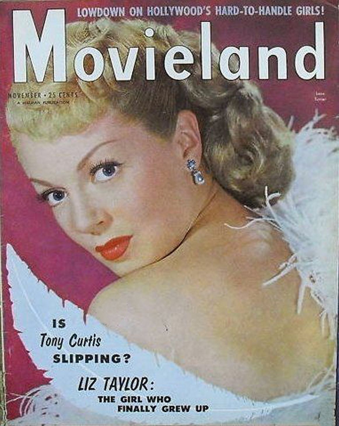MOVIELAND/MOVIELAND AND TV TIME magazine side cover November 1952