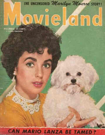 MOVIELAND/MOVIELAND AND TV TIME magazine side cover December 1952