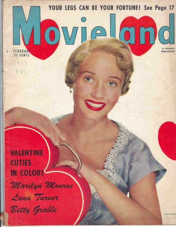 MOVIELAND/MOVIELAND AND TV TIME magazine side cover February 1953