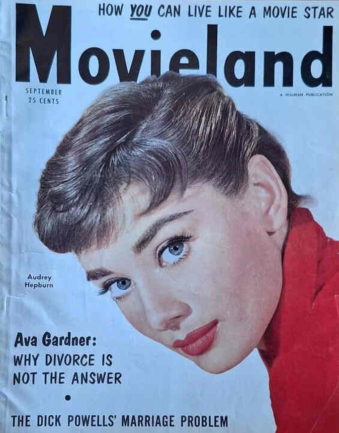 MOVIELAND/MOVIELAND AND TV TIME magazine side cover September 1954
