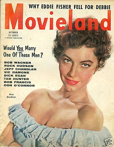 MOVIELAND/MOVIELAND AND TV TIME magazine side cover October 1954