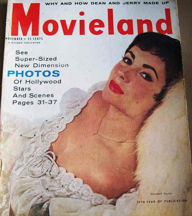 MOVIELAND/MOVIELAND AND TV TIME magazine side cover November 1955