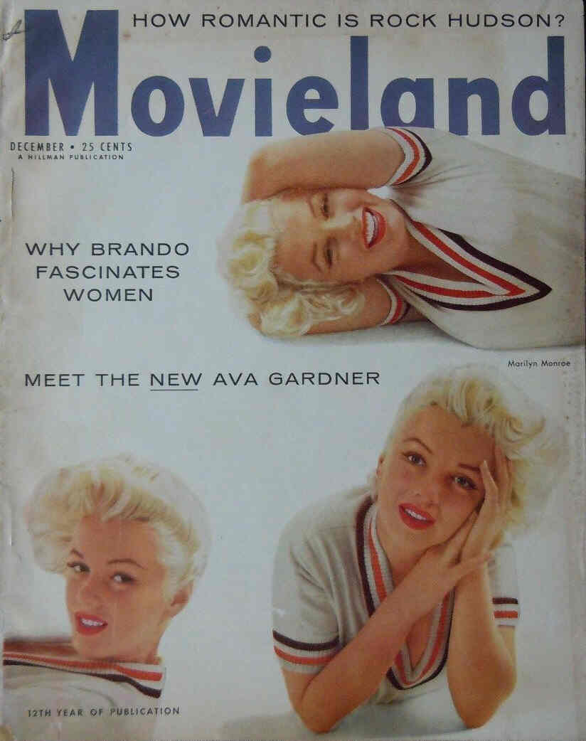 MOVIELAND/MOVIELAND AND TV TIME magazine side cover December 1955