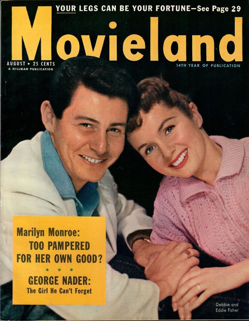 MOVIELAND/MOVIELAND AND TV TIME magazine side cover August 1956