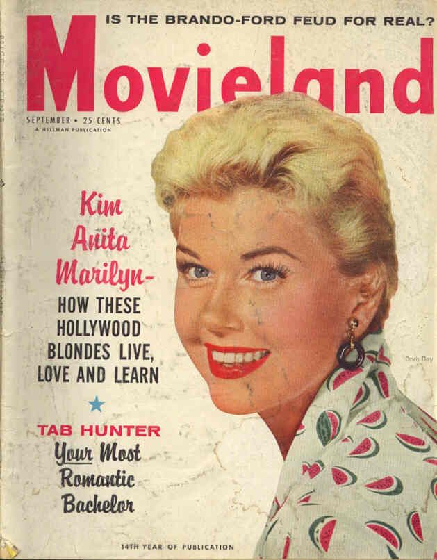 MOVIELAND/MOVIELAND AND TV TIME magazine side cover September 1956