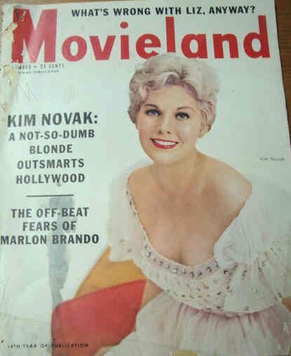 MOVIELAND/MOVIELAND AND TV TIME magazine side cover November 1956