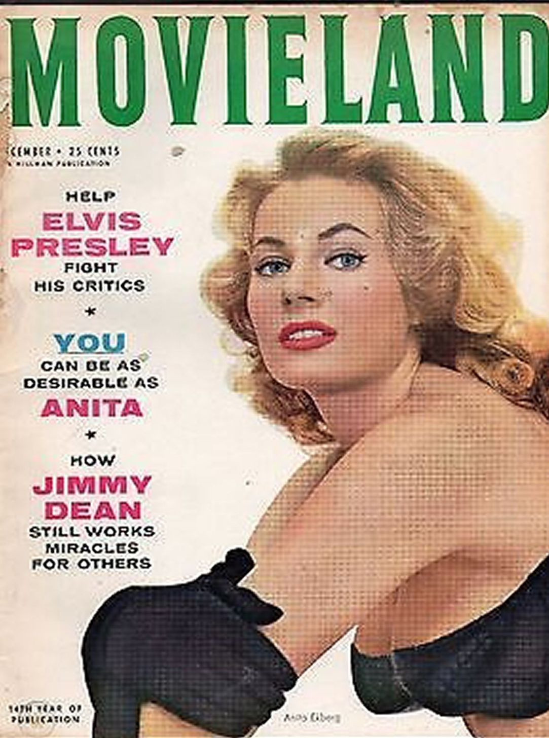 MOVIELAND/MOVIELAND AND TV TIME magazine side cover December 1956