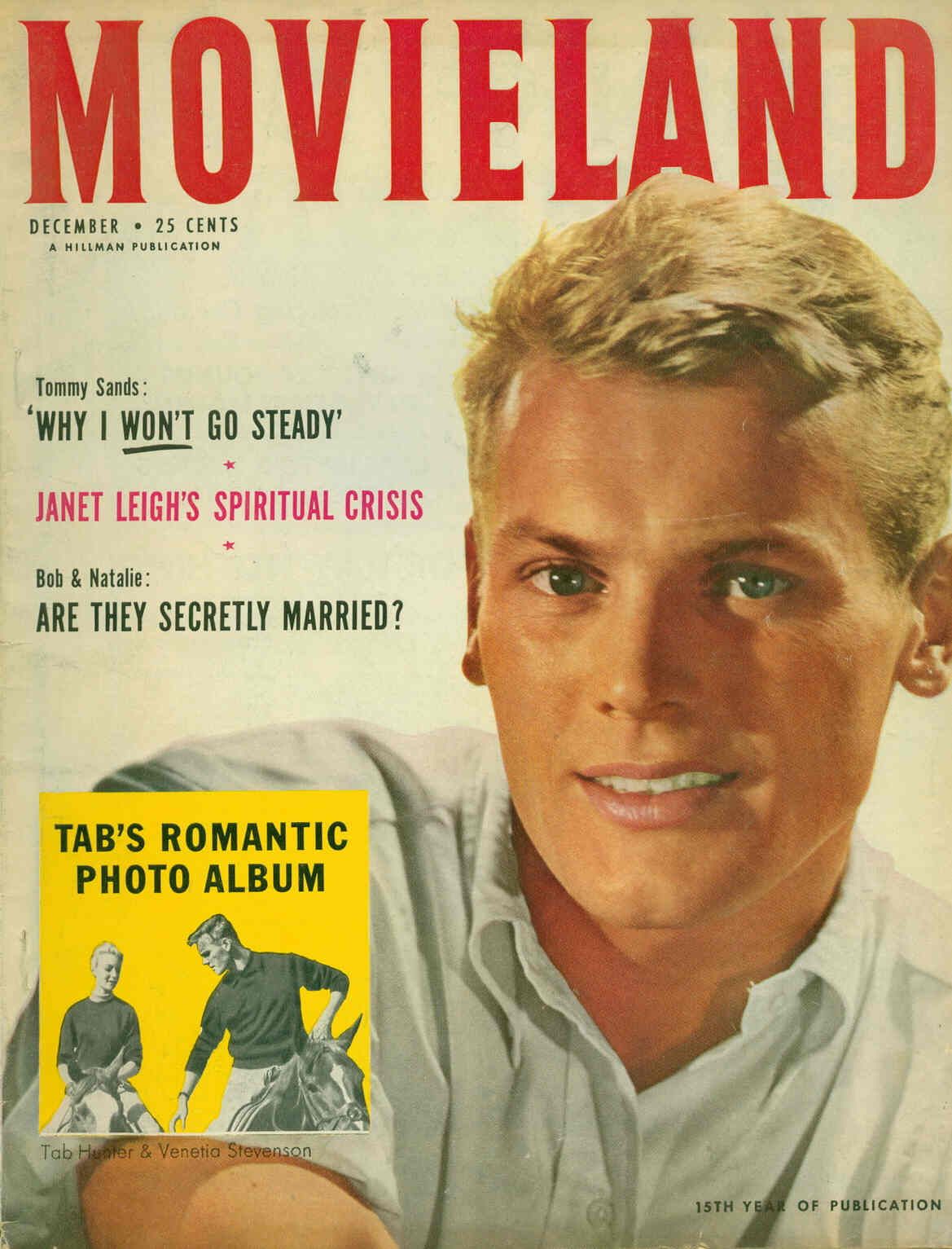 MOVIELAND/MOVIELAND AND TV TIME magazine side cover December 1957