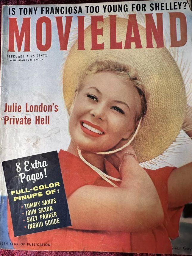 MOVIELAND/MOVIELAND AND TV TIME magazine side cover February 1958
