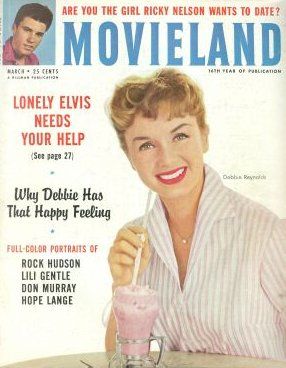 MOVIELAND/MOVIELAND AND TV TIME magazine side cover March 1958