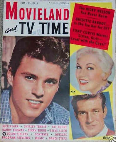 MOVIELAND/MOVIELAND AND TV TIME magazine side cover July 1958