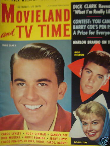 MOVIELAND/MOVIELAND AND TV TIME magazine side cover November 1958