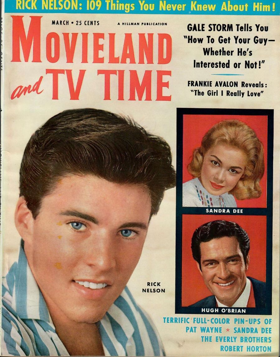 MOVIELAND/MOVIELAND AND TV TIME magazine side cover March 1959