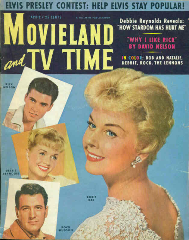 MOVIELAND/MOVIELAND AND TV TIME magazine side cover April 1959