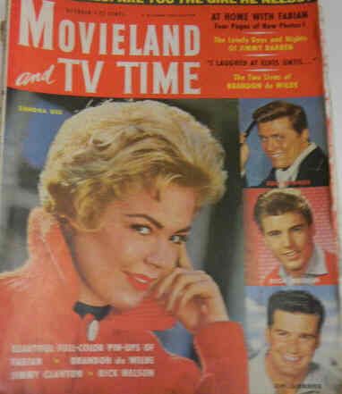 MOVIELAND/MOVIELAND AND TV TIME magazine side cover October 1959