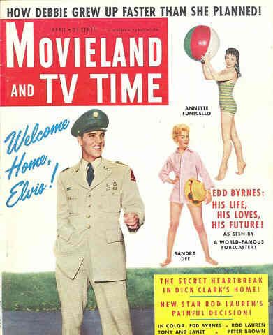 MOVIELAND/MOVIELAND AND TV TIME magazine side cover April 1960