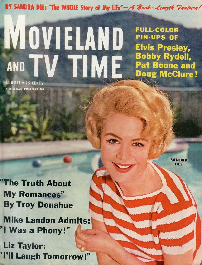 MOVIELAND/MOVIELAND AND TV TIME magazine side cover August 1960