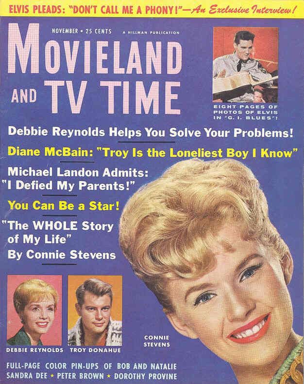 MOVIELAND/MOVIELAND AND TV TIME magazine side cover November 1960
