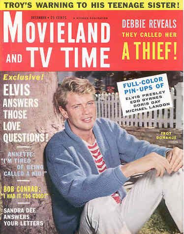 MOVIELAND/MOVIELAND AND TV TIME magazine side cover December 1960