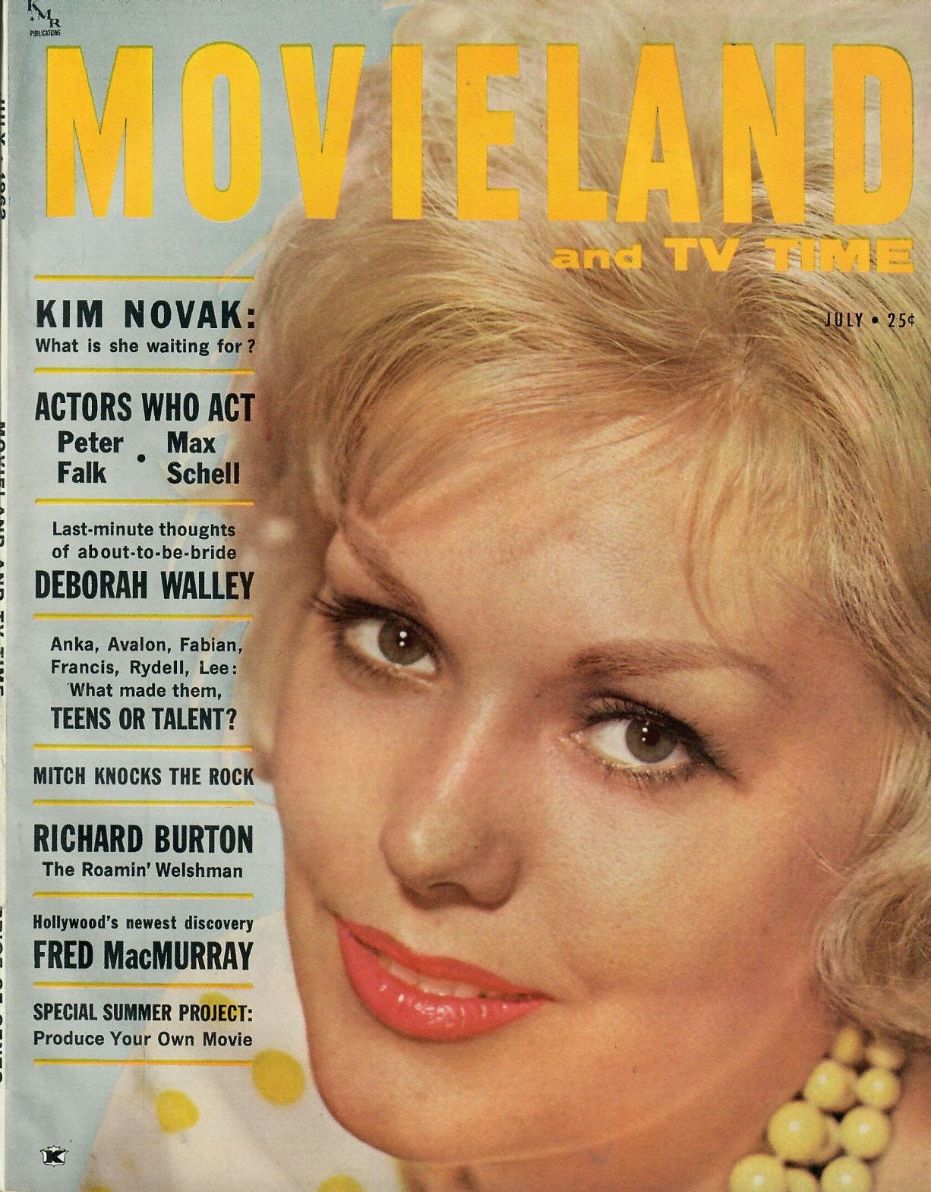 MOVIELAND/MOVIELAND AND TV TIME magazine side cover July 1962