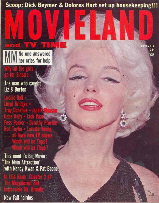 MOVIELAND/MOVIELAND AND TV TIME magazine side cover November 1962