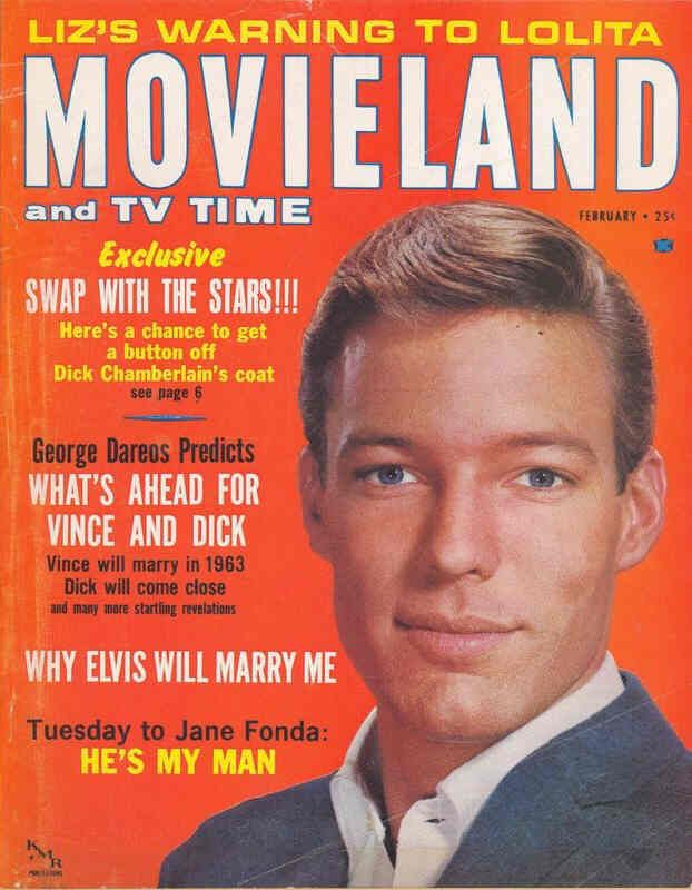 MOVIELAND/MOVIELAND AND TV TIME magazine side cover February 1963