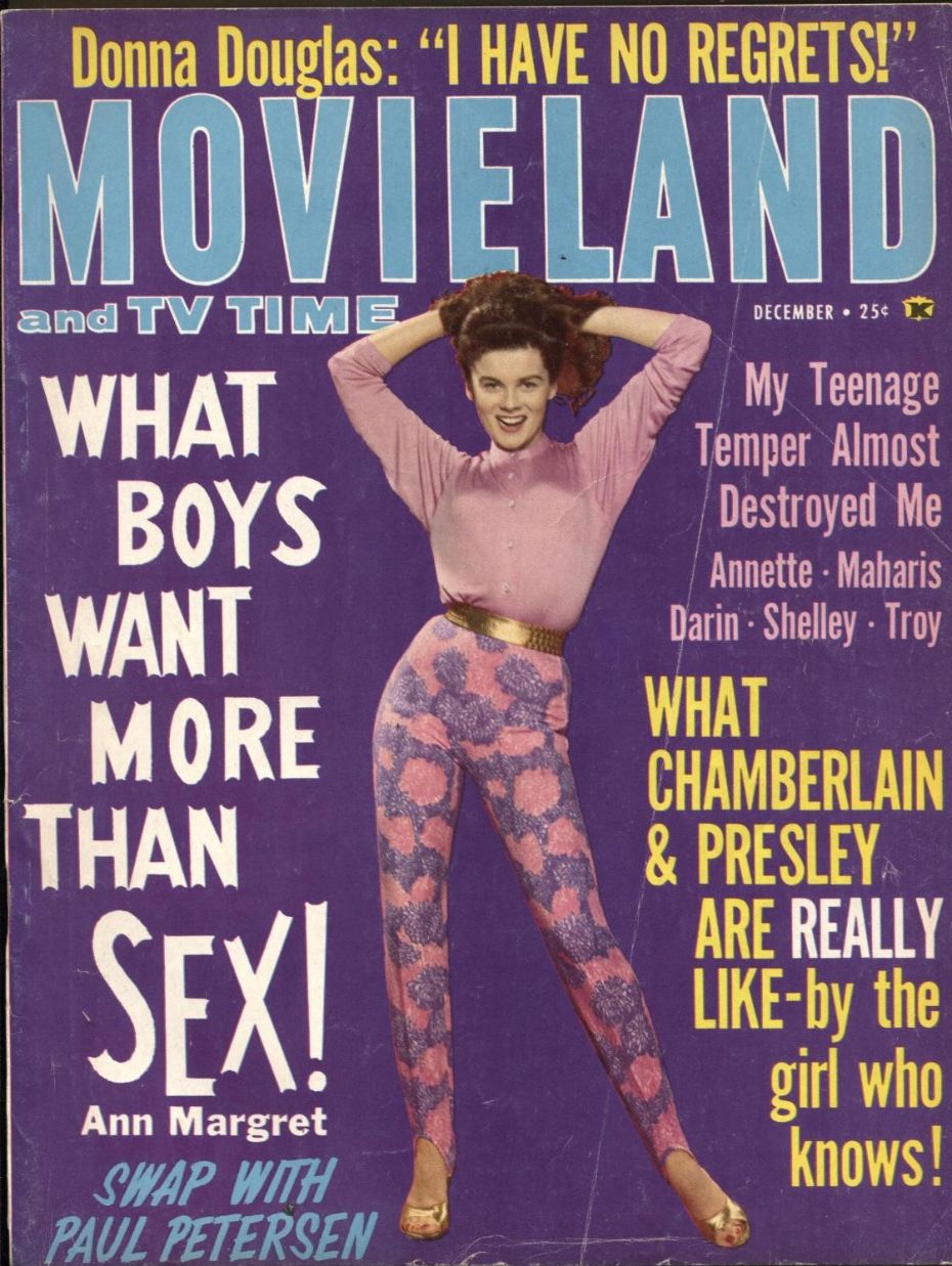 MOVIELAND/MOVIELAND AND TV TIME magazine side cover  Vol 21 # 6 December 1963