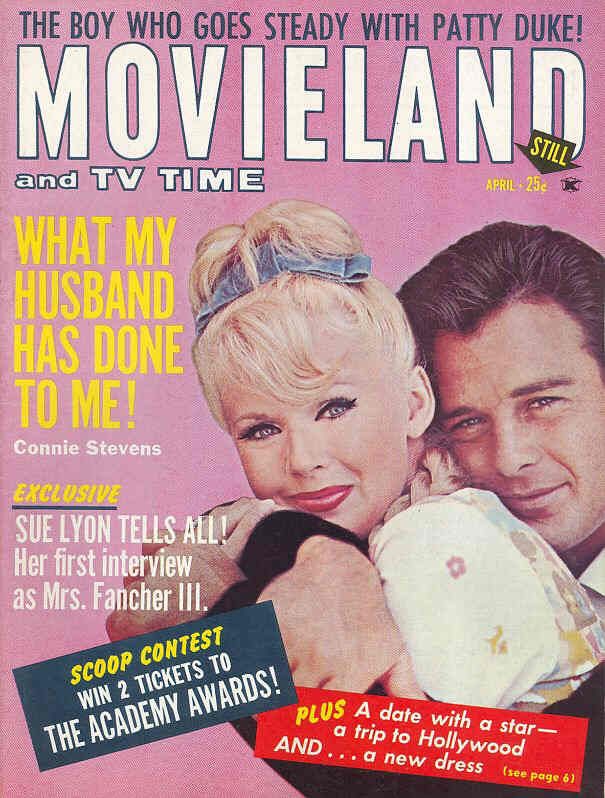 MOVIELAND/MOVIELAND AND TV TIME magazine side cover April 1964