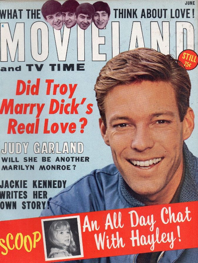 MOVIELAND/MOVIELAND AND TV TIME magazine side cover June 1964