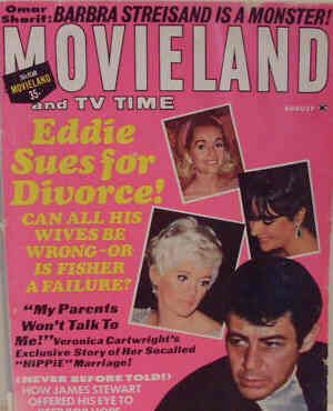 MOVIELAND/MOVIELAND AND TV TIME magazine side cover August 1964