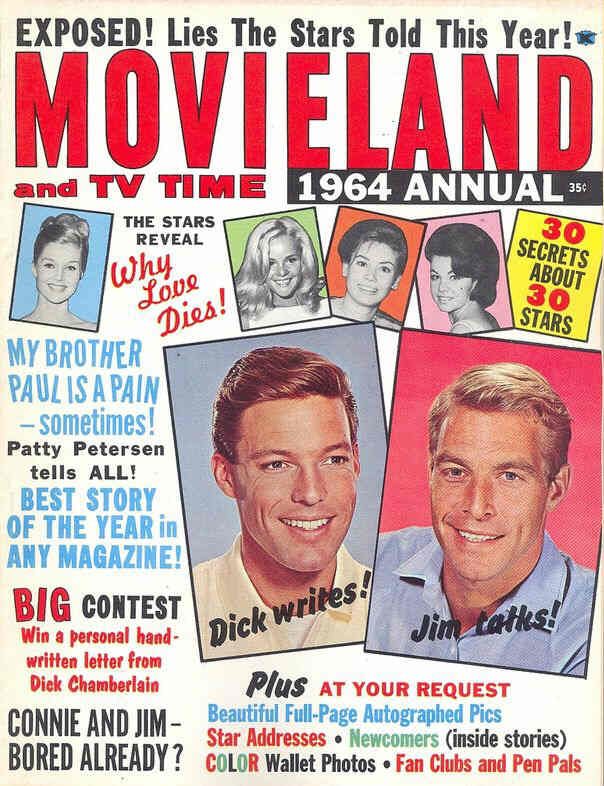 MOVIELAND/MOVIELAND AND TV TIME magazine side cover  Annual  1964