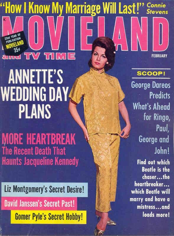MOVIELAND/MOVIELAND AND TV TIME magazine side cover February 1965