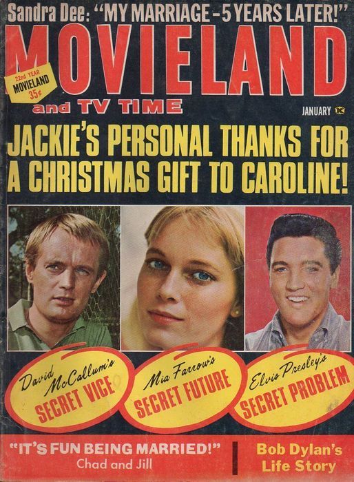MOVIELAND/MOVIELAND AND TV TIME magazine side cover January 1966