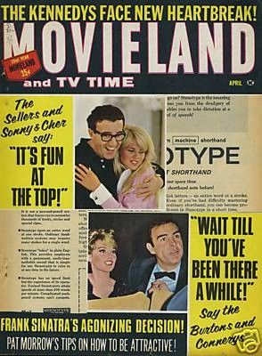 MOVIELAND/MOVIELAND AND TV TIME magazine side cover April 1966