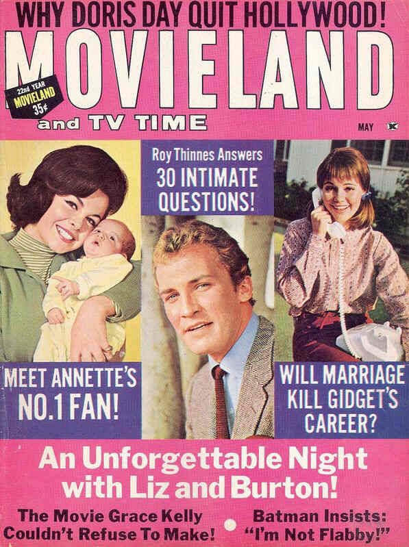 MOVIELAND/MOVIELAND AND TV TIME magazine side cover May 1966